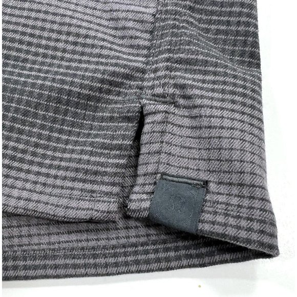 Lululemon Mens Medium Masons Peak Flannel Shirt Long Sleeve Plaid Purple Gray - Picture 5 of 10